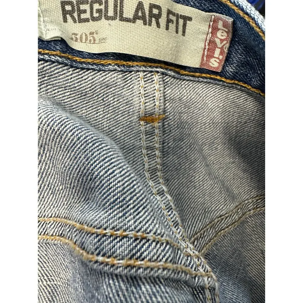 Levis Jeans 505 Jeans‎ Mens 42x32* Regular Fit Blue Denim 2008 EUC